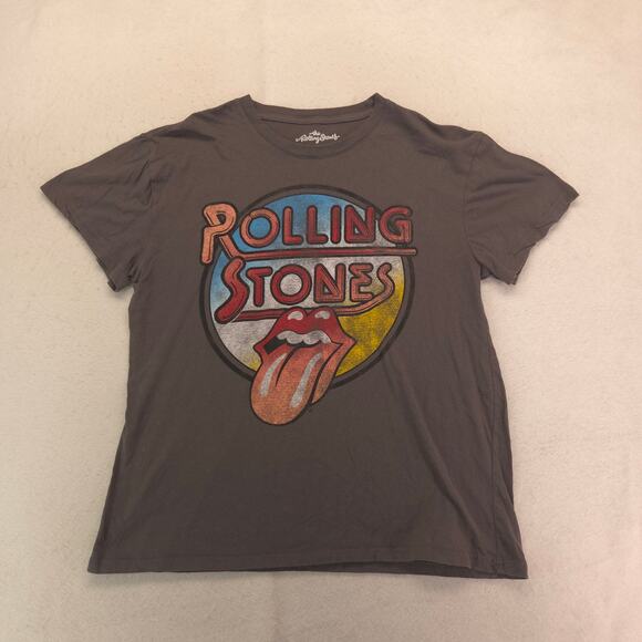 The Rolling Stones Band Crew Neck Short Sleeve T Shirt Mens Size XL Gray - Picture 2 of 9